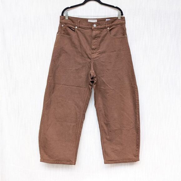 Everlane way high curve brown jeans 32r - Picture 1 of 9
